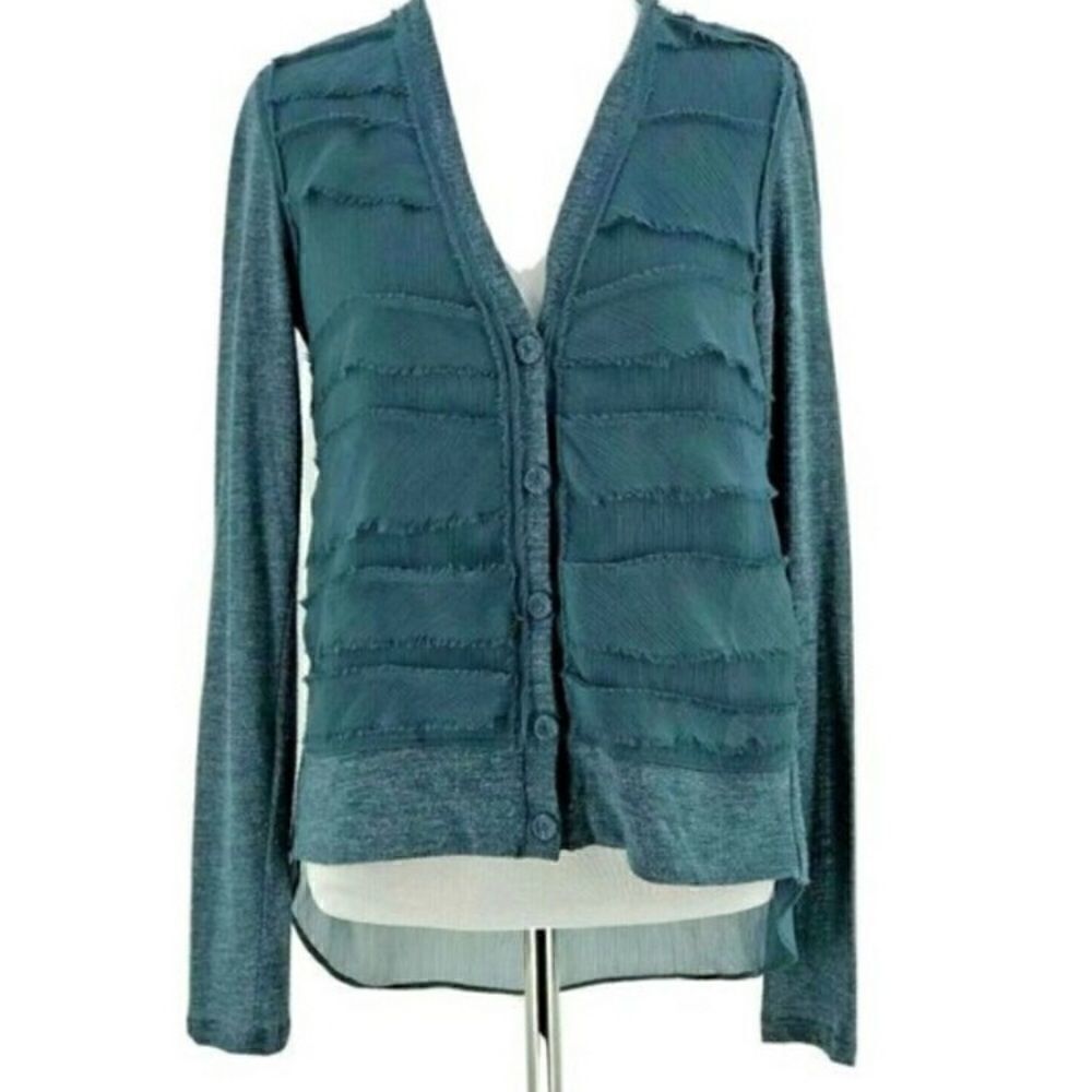 Vanessa Virginia Split Back Sheer Mix Layer Blouse